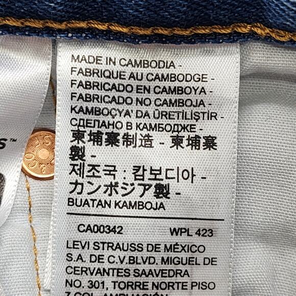 Levi's 501 Jeans Women W25 L 30 Blue High Rise Skinny Distressed Stretch Premium - Picture 9 of 16